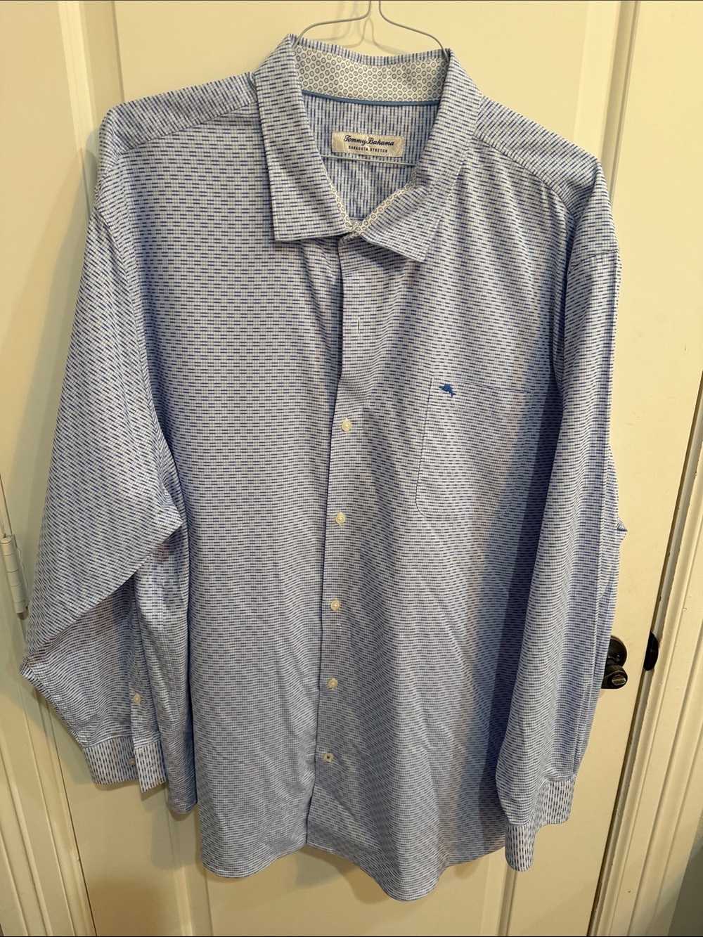 Tommy Bahama Light Blue Micro-Pattern Long Sleeve Button-Up Shirt